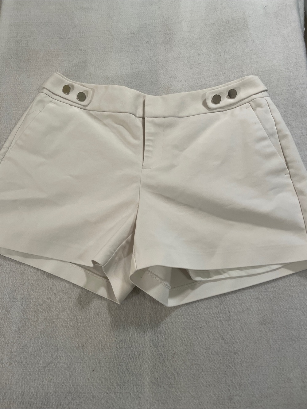Elle Cream High-Rise Sailor-Inspired Shorts